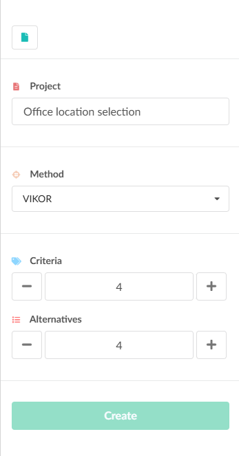 New project form